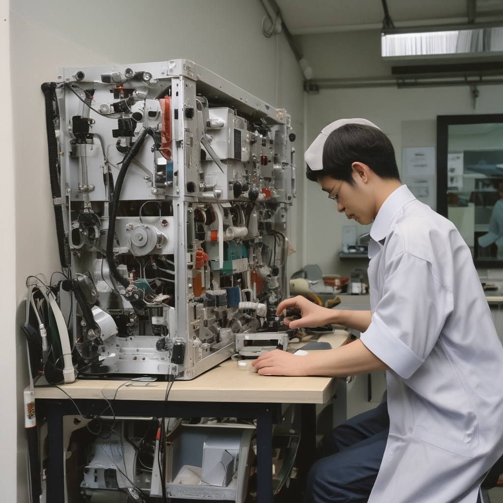 Person working with equipment at Waseda University
